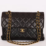 Chanel Double Sided Jumbo Classic Single Flap Black Lambskin 24K GP