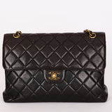 Chanel Double Sided Jumbo Classic Single Flap Black Lambskin 24K GP