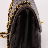 Chanel Double Sided Jumbo Classic Single Flap Black Lambskin 24K GP