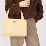 Chanel Shoulder Bag Ivory Caviar 2003 CGHW