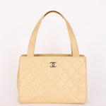 Chanel Shoulder Bag Ivory Caviar 2003 CGHW