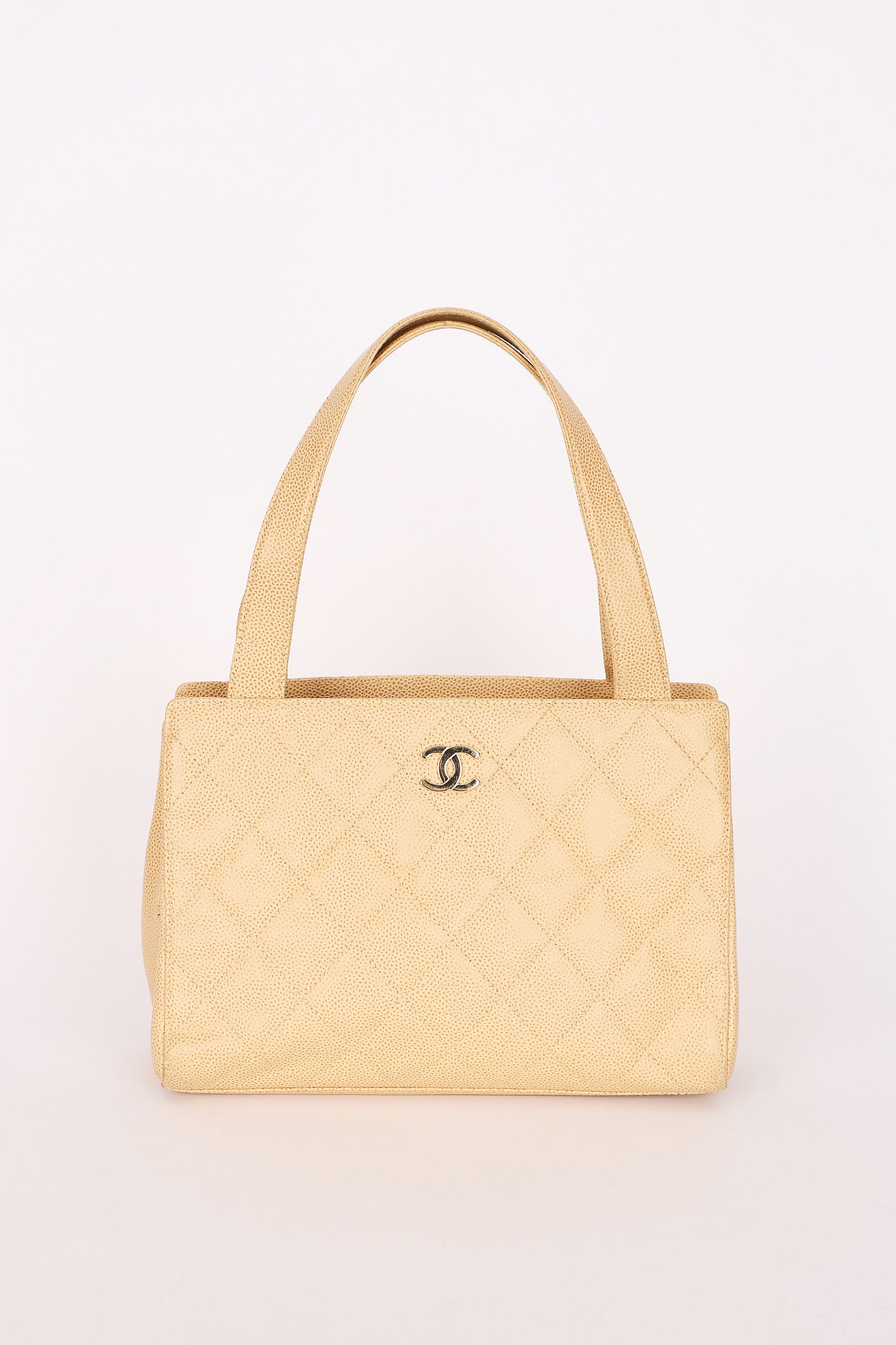 Chanel Shoulder Bag Ivory Caviar 2003 CGHW