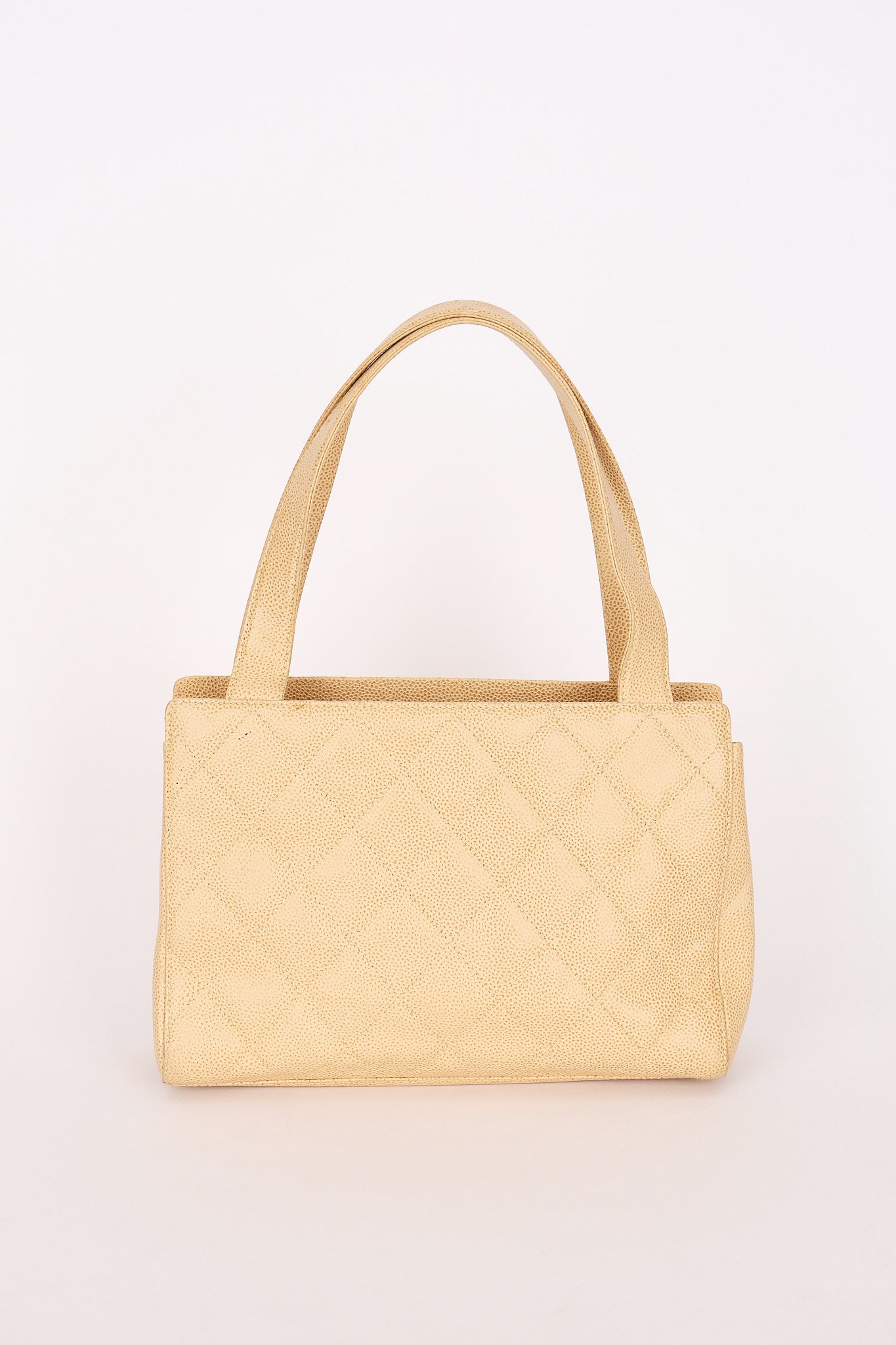 Chanel Shoulder Bag Ivory Caviar 2003 CGHW