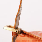 Fendi Coated Canvas Zucchino Baguette Bag Orange GHW