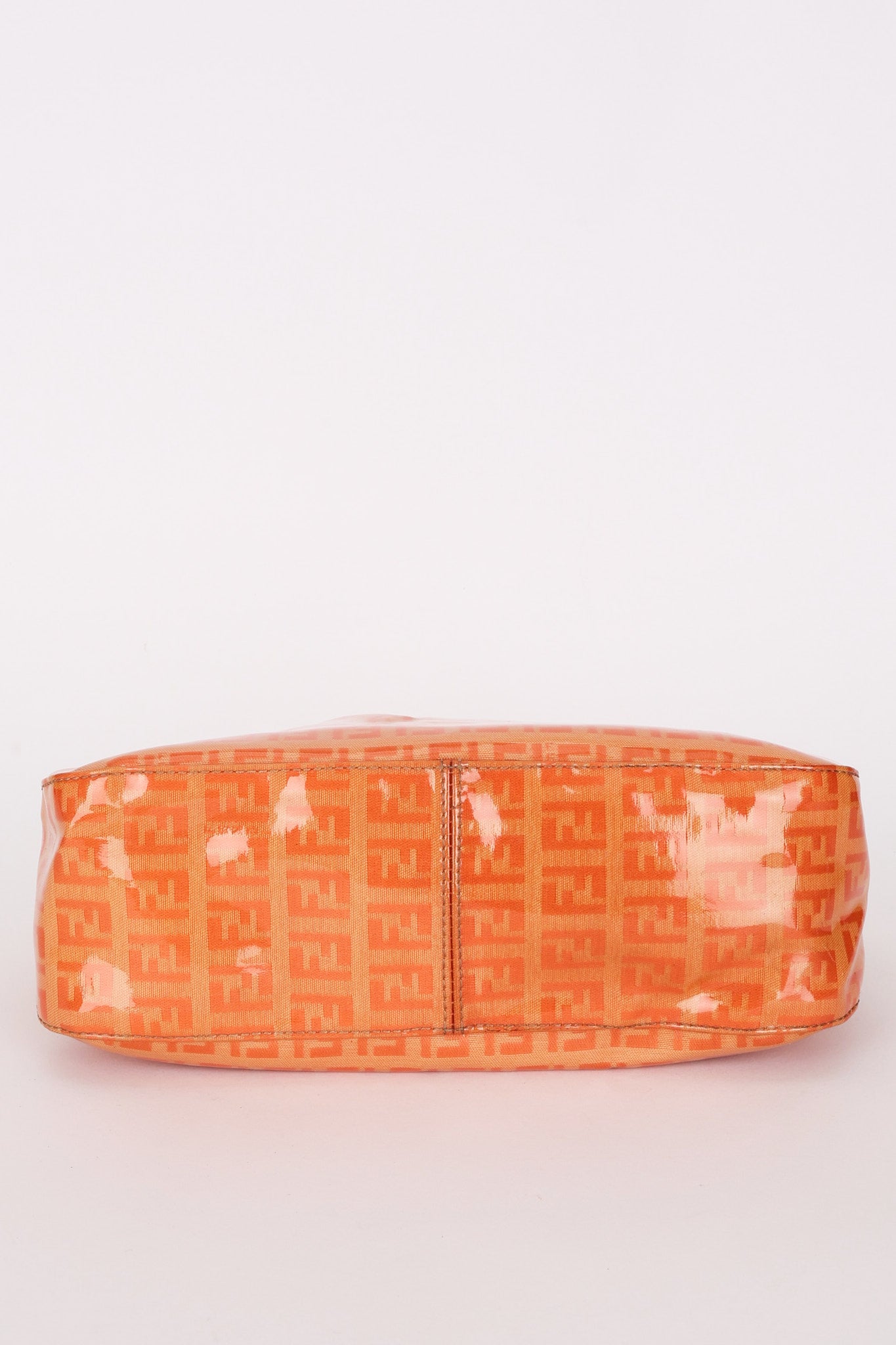 Fendi Coated Canvas Zucchino Baguette Bag Orange GHW