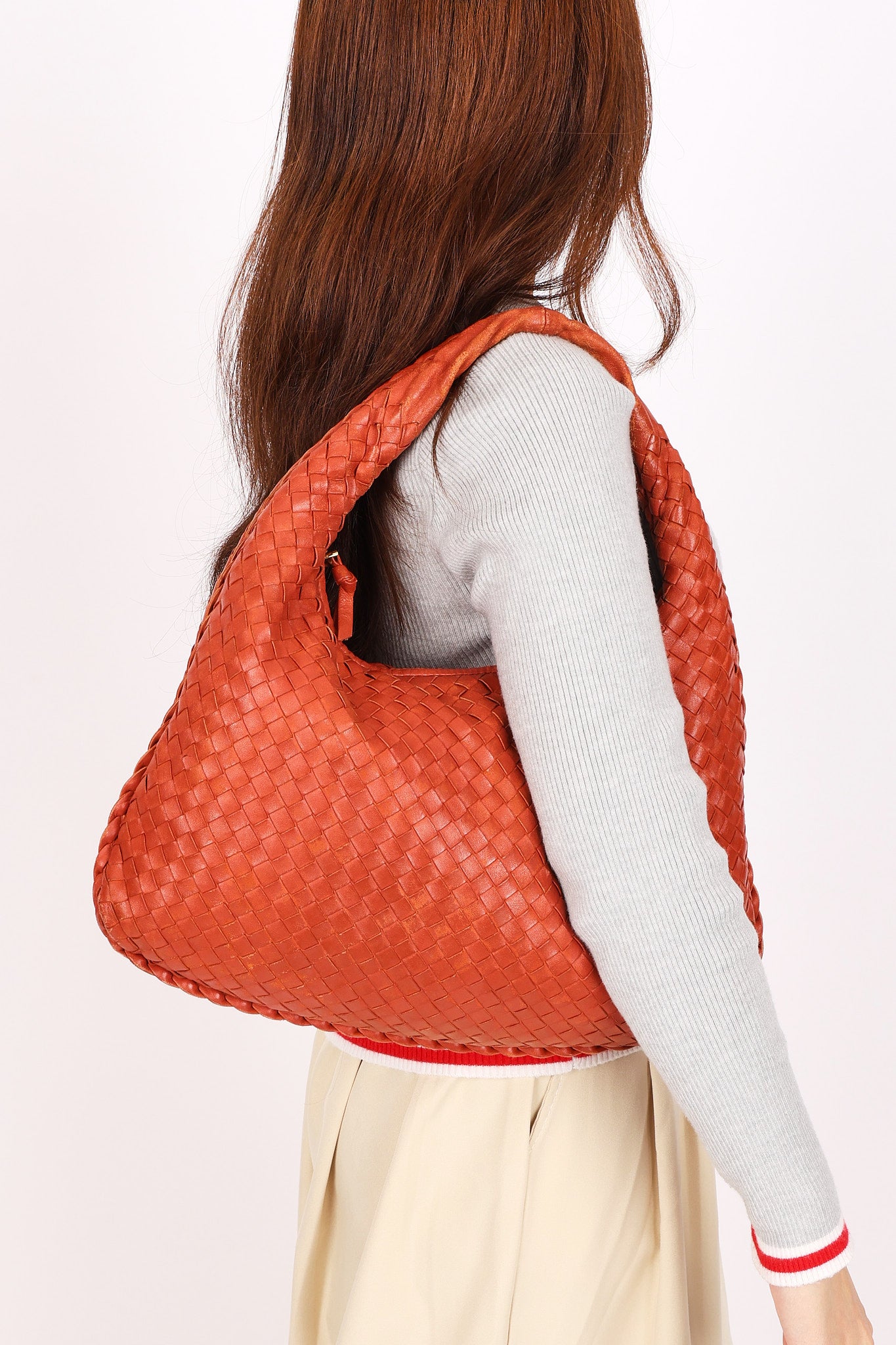 Bottega Veneta Small Intrecciato Hobo Orange