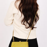 Chanel Kisslock Shoulder Bag Green Caviar 24K GP