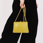 Chanel Kisslock Shoulder Bag Green Caviar 24K GP