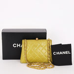 Chanel Kisslock Shoulder Bag Green Caviar 24K GP