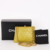 Chanel Kisslock Shoulder Bag Green Caviar 24K GP