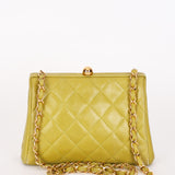 Chanel Kisslock Shoulder Bag Green Caviar 24K GP