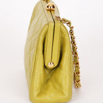 Chanel Kisslock Shoulder Bag Green Caviar 24K GP