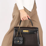 Chanel Micro Flap Belt Bag Black Lambskin 24K GP