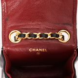 Chanel Micro Flap Belt Bag Black Lambskin 1990s 24K GP