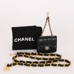 Chanel Micro Flap Belt Bag Black Lambskin 24K GP