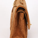 Chanel Medium Classic Double Flap Brown Suede 24K GP