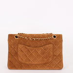 Chanel Medium Classic Double Flap Brown Suede 24K GP