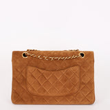 Chanel Medium Classic Double Flap Brown Suede 24K GP