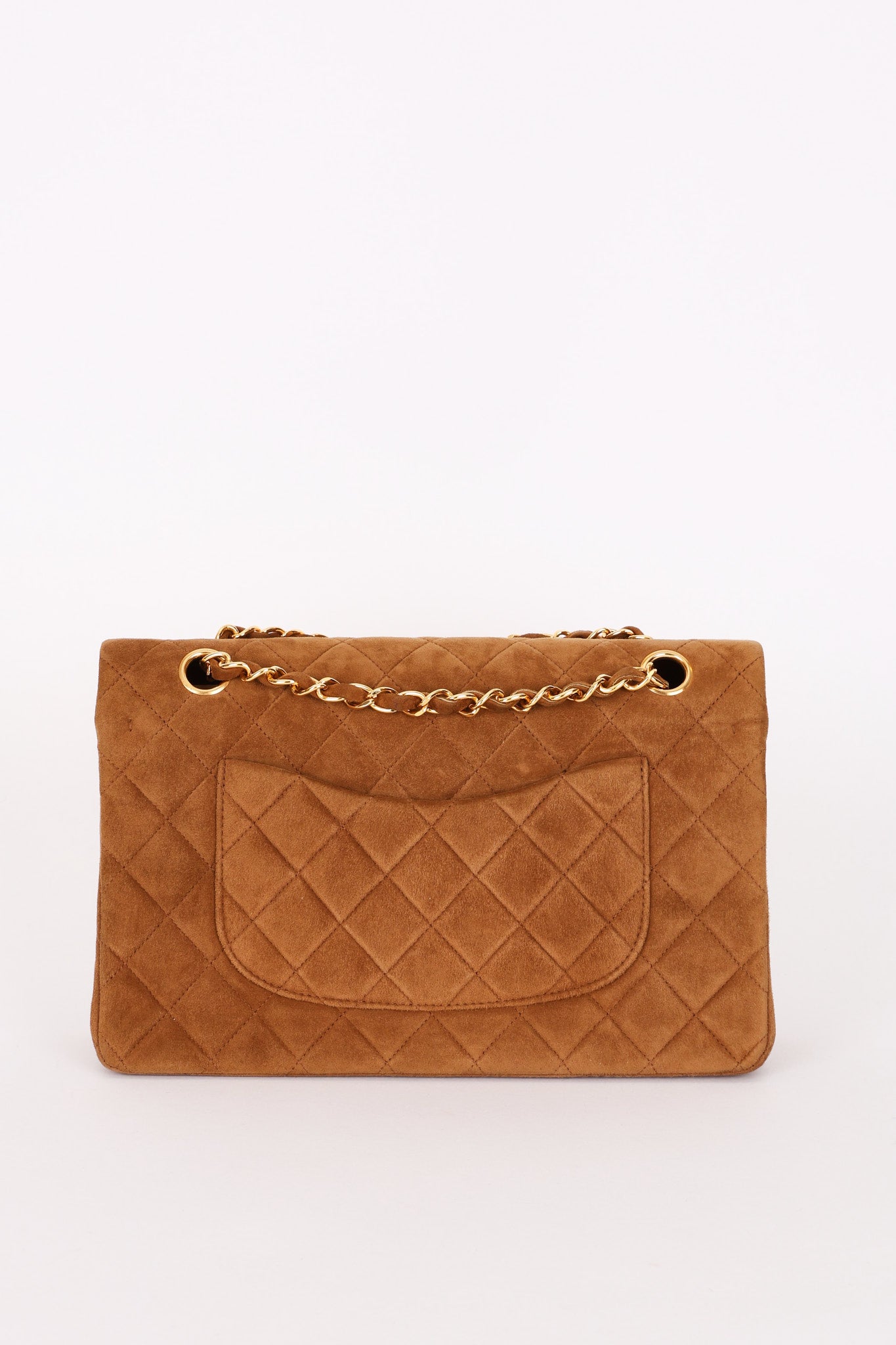 Chanel Medium Classic Double Flap Brown Suede 24K GP