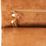 Chanel Medium Classic Double Flap Brown Suede 24K GP