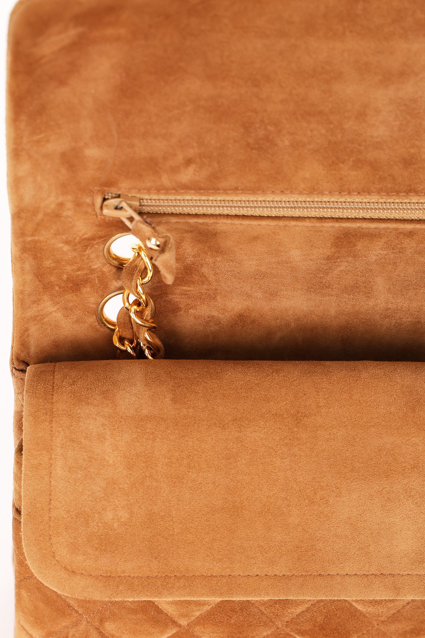 Chanel Medium Classic Double Flap Brown Suede 24K GP
