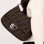 Fendi Wool Zucca Mamma Baguette Bag