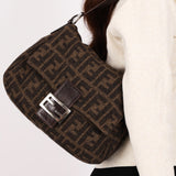 Fendi Wool Zucca Mamma Baguette Bag