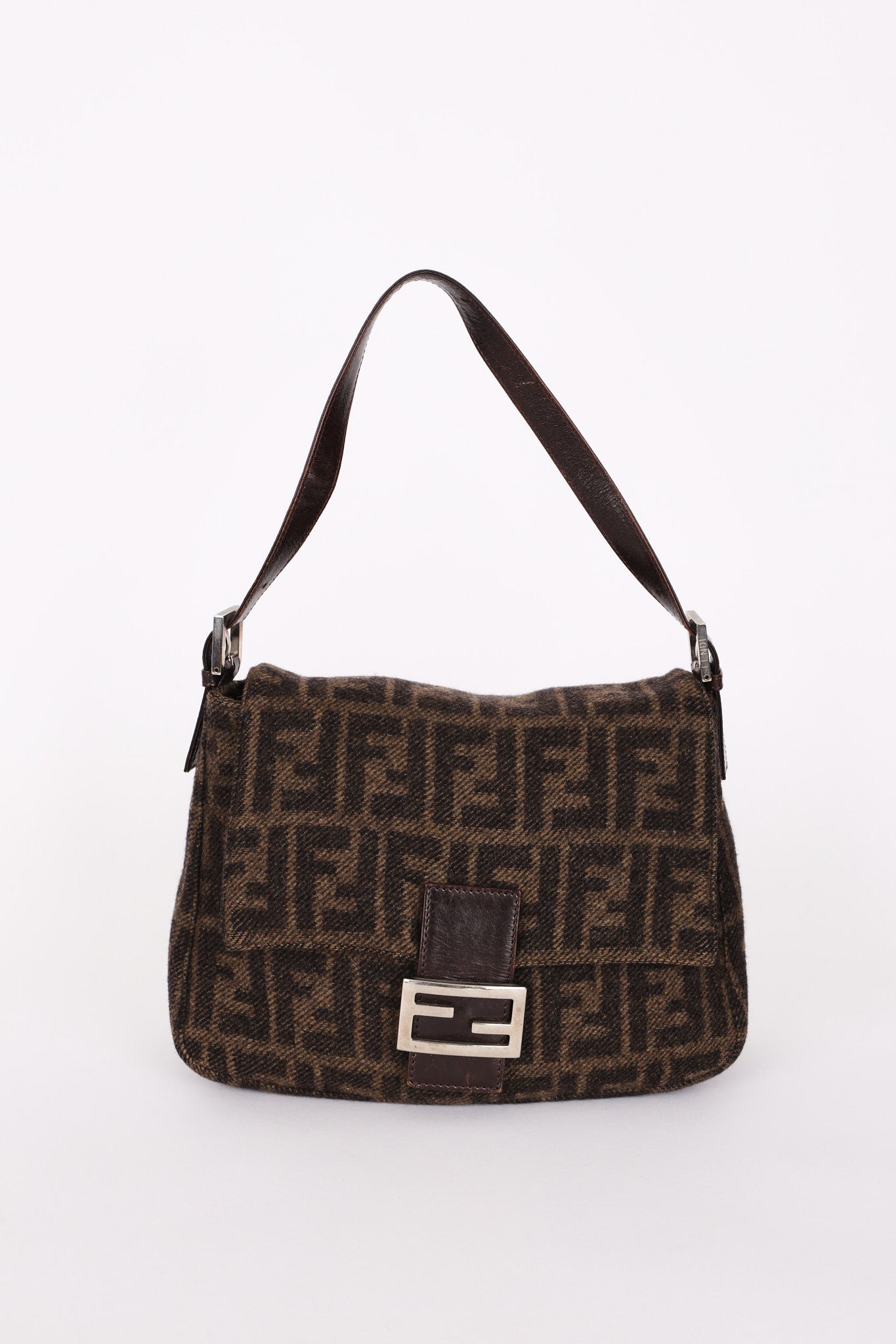 Fendi Wool Zucca Mamma Baguette Bag