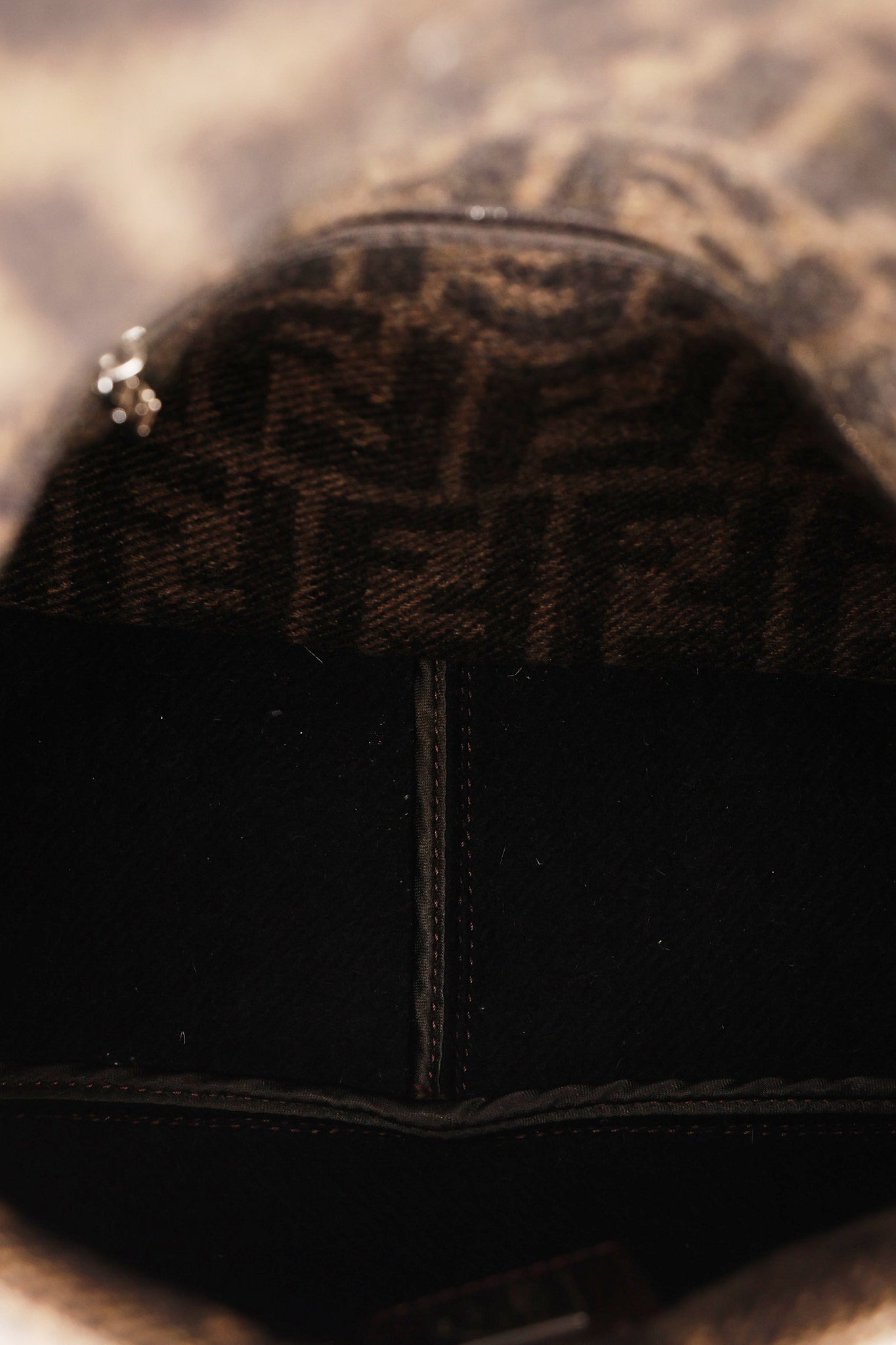 Fendi Wool Zucca Mamma Baguette Bag