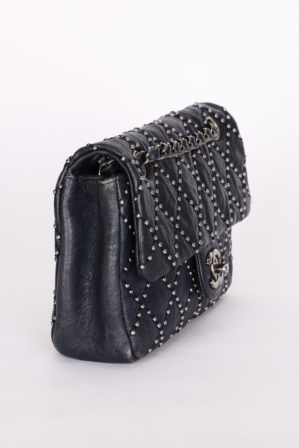 Chanel Paris-Dallas Studded Small Single Flap Navy Calfskin 2014 RHW