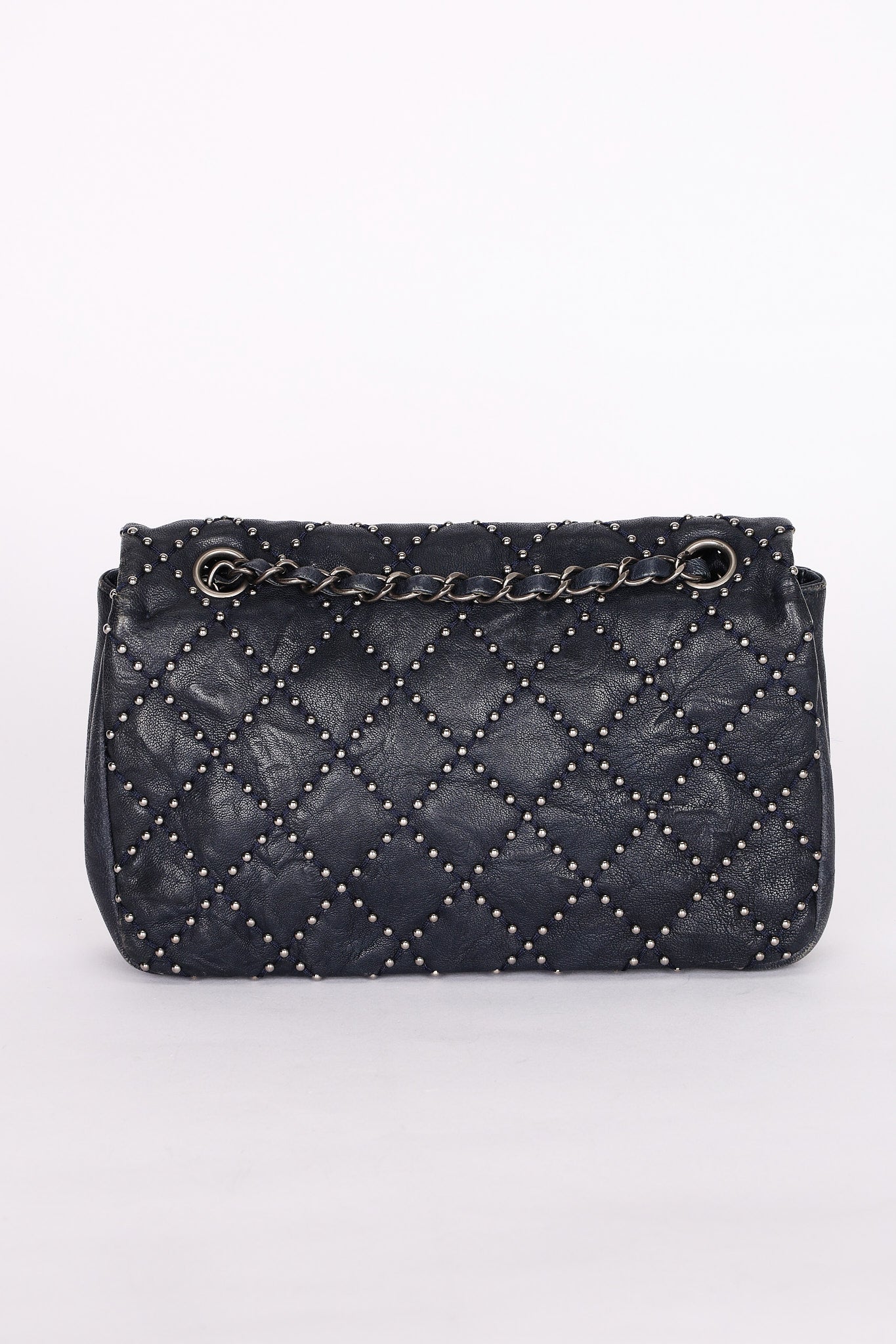 Chanel Paris-Dallas Studded Small Single Flap Navy Calfskin 2014 RHW