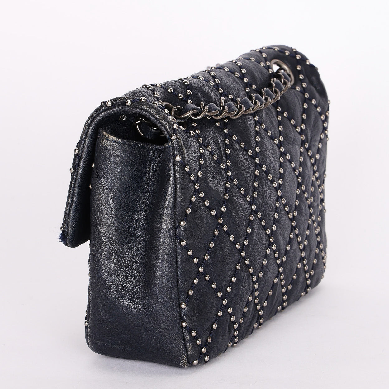 Chanel Paris-Dallas Studded Small Single Flap Navy Calfskin 2014 RHW