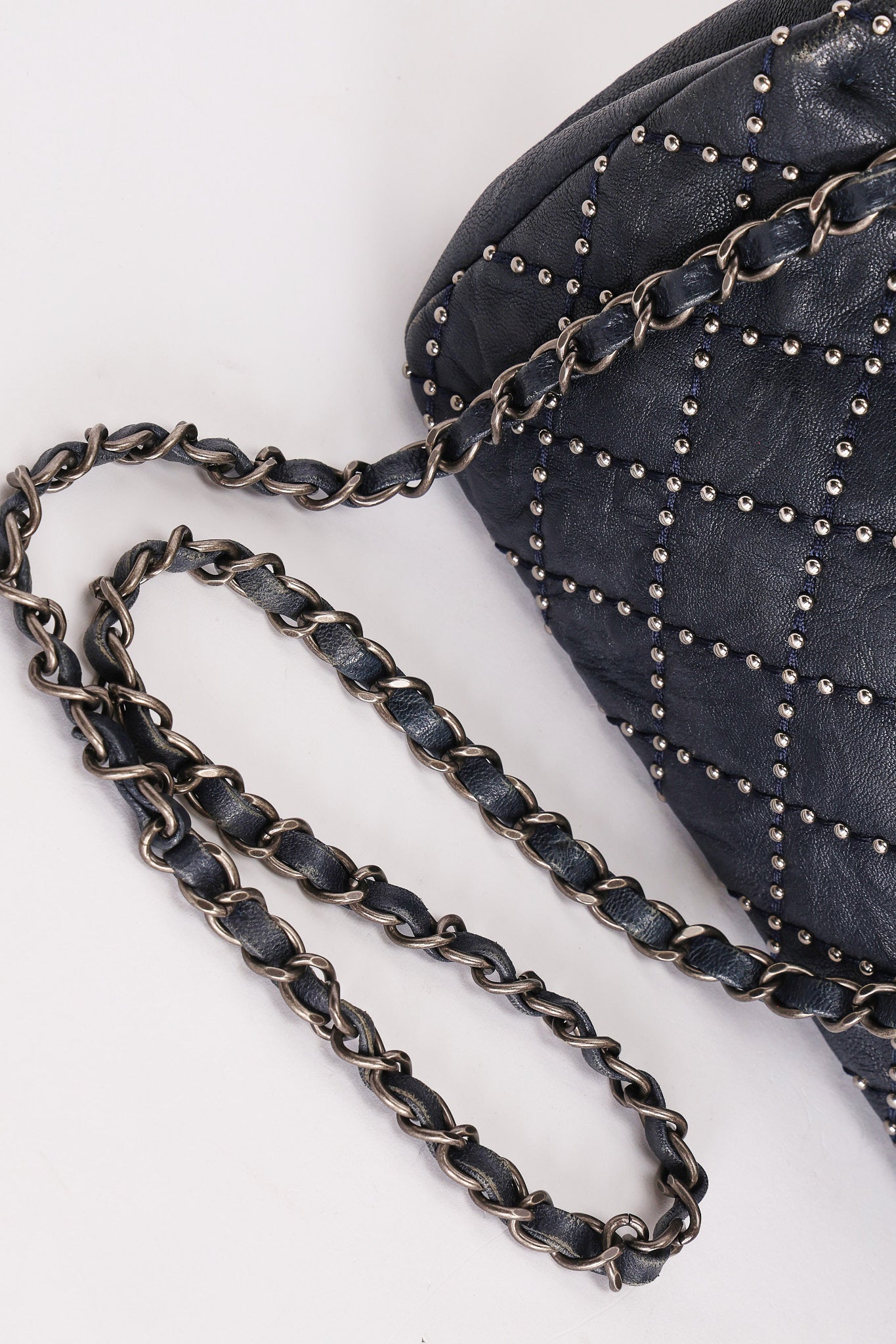 Chanel Paris-Dallas Studded Small Single Flap Navy Calfskin 2014 RHW