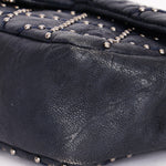 Chanel Studded Small Single Flap Navy Calfskin RHW