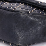 Chanel Studded Small Single Flap Navy Calfskin RHW