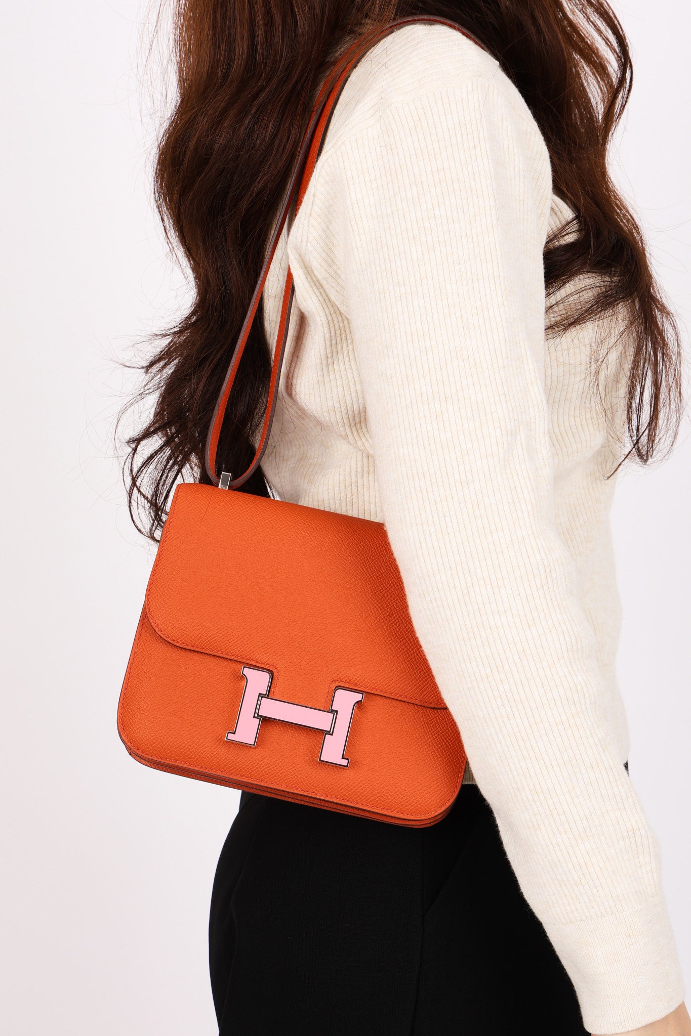 Hermès Constance Mini 18 Terre Battue Epsom PHW