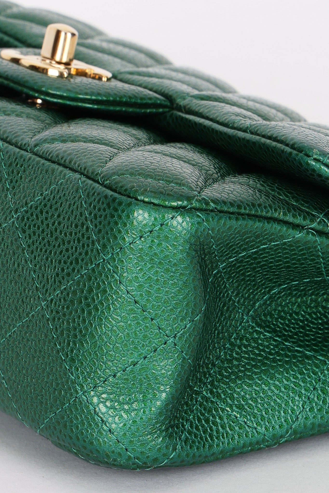 Chanel Mini Rectangle Flap Green Caviar GHW