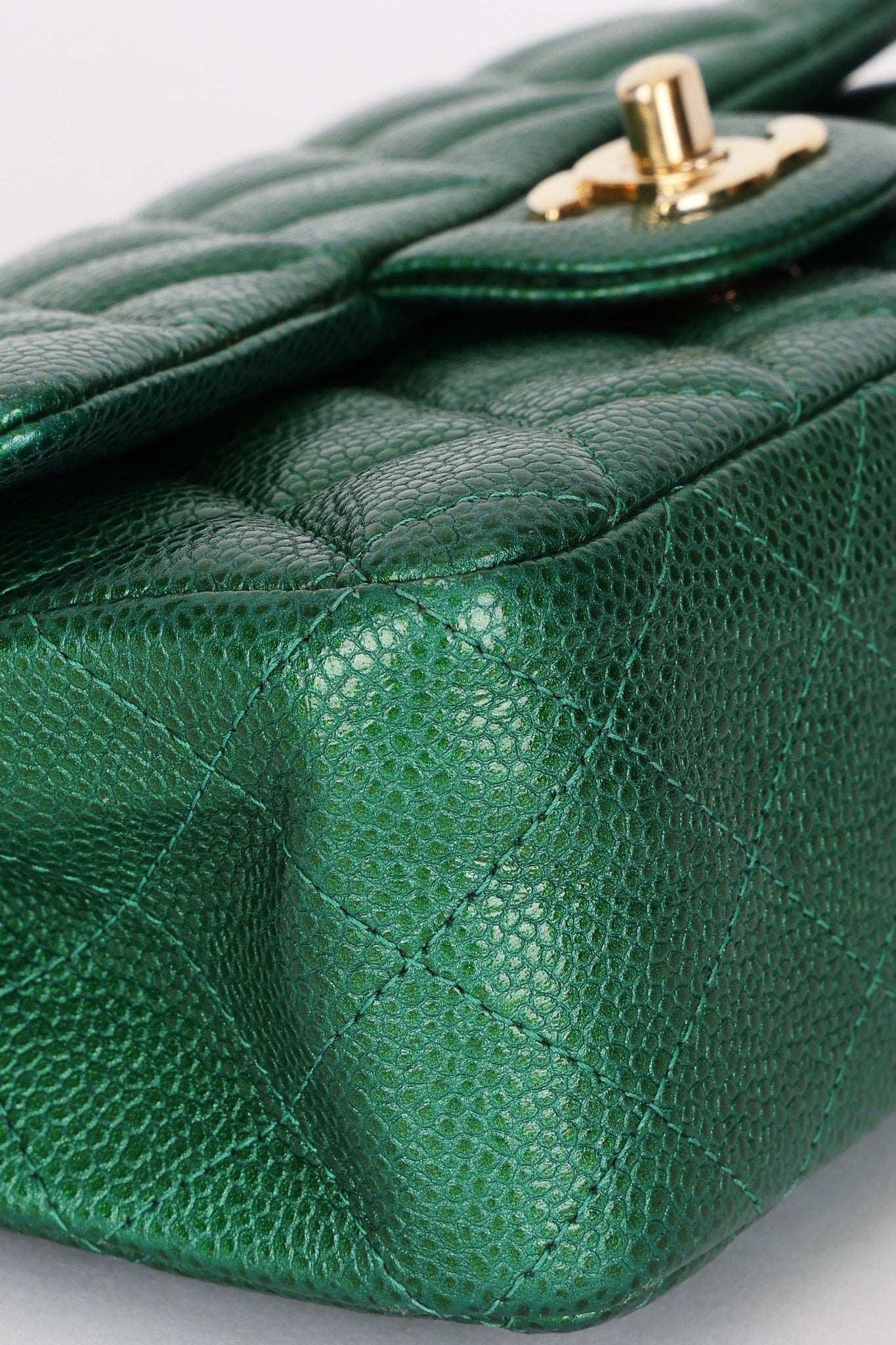Chanel Mini Rectangle Flap Green Caviar GHW