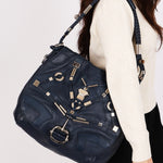 Gucci Techno Horsebit Convertible Hobo Navy