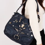 Gucci Techno Horsebit Convertible Hobo Navy