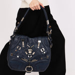 Gucci Techno Horsebit Convertible Hobo Navy