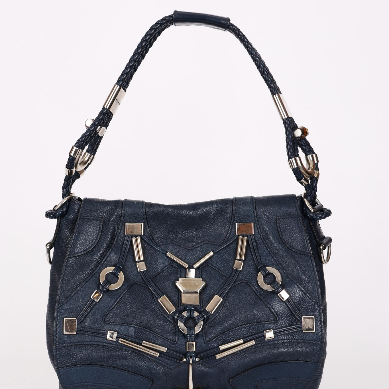 Gucci Techno Horsebit Convertible Hobo Navy