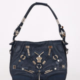 Gucci Techno Horsebit Convertible Hobo Navy
