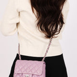 Chanel Mini Square Flap Purple Lambskin SHW