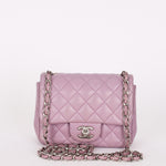 Chanel Mini Square Flap Purple Lambskin SHW