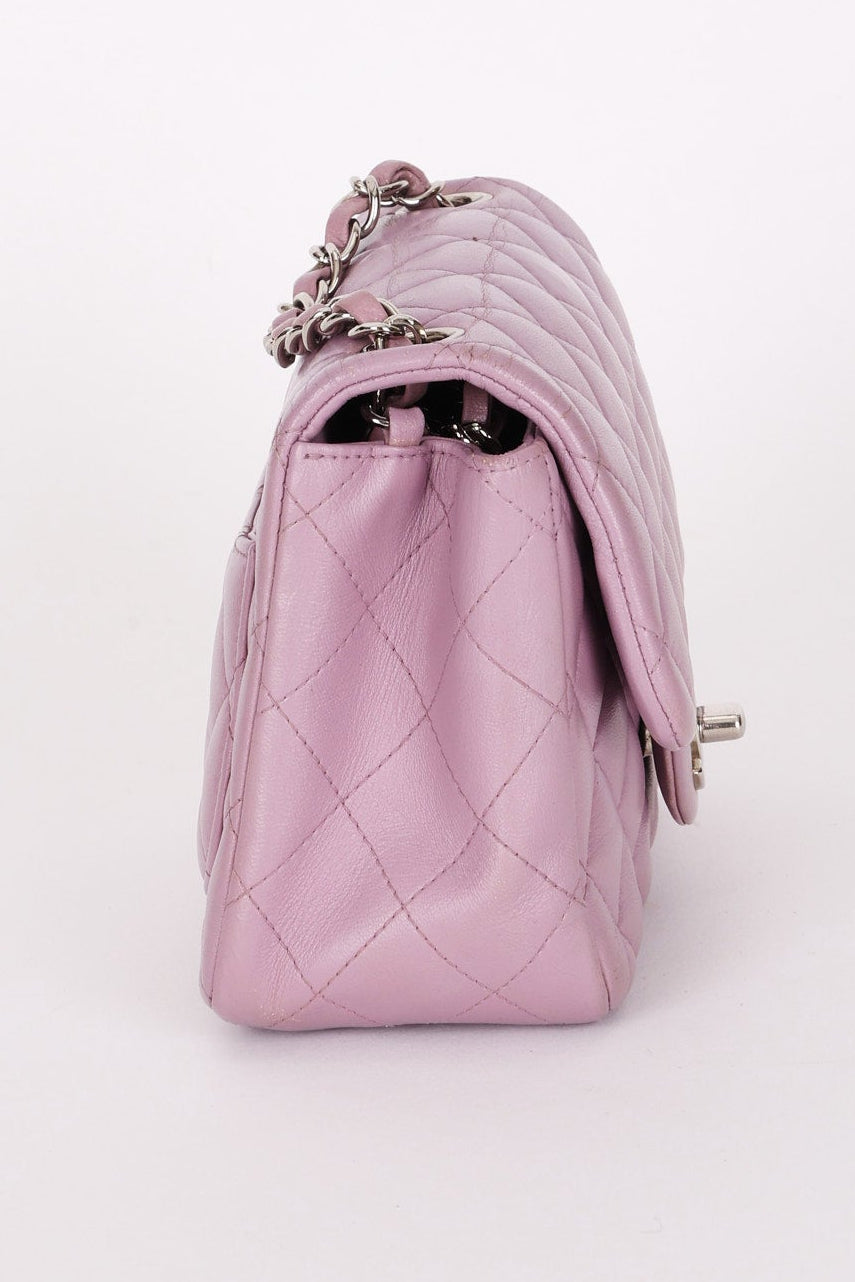 Chanel Mini Square Flap Purple Lambskin SHW