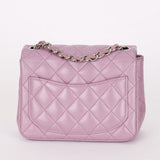 Chanel Mini Square Flap Purple Lambskin SHW