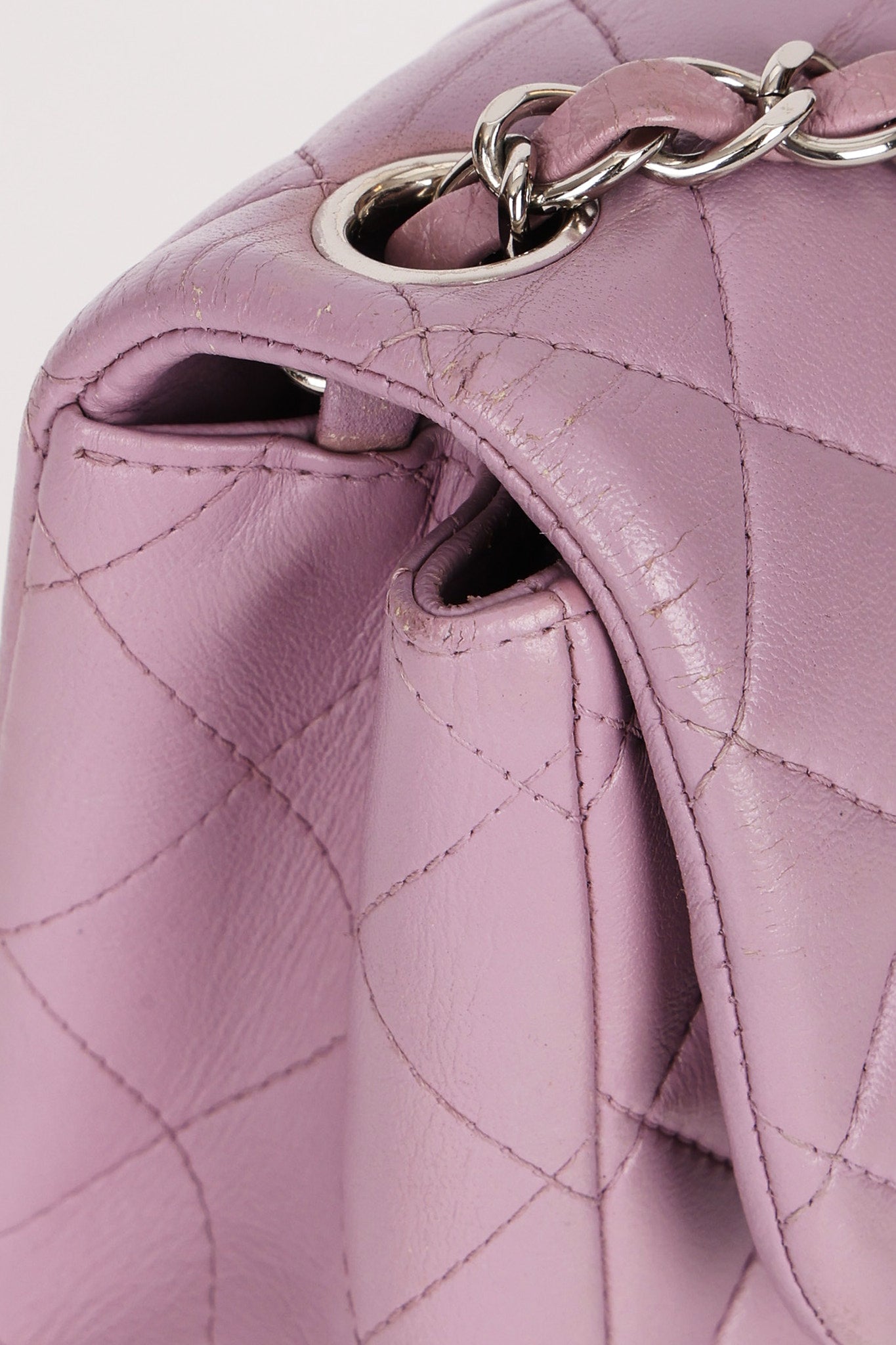 Chanel Mini Square Flap Purple Lambskin SHW