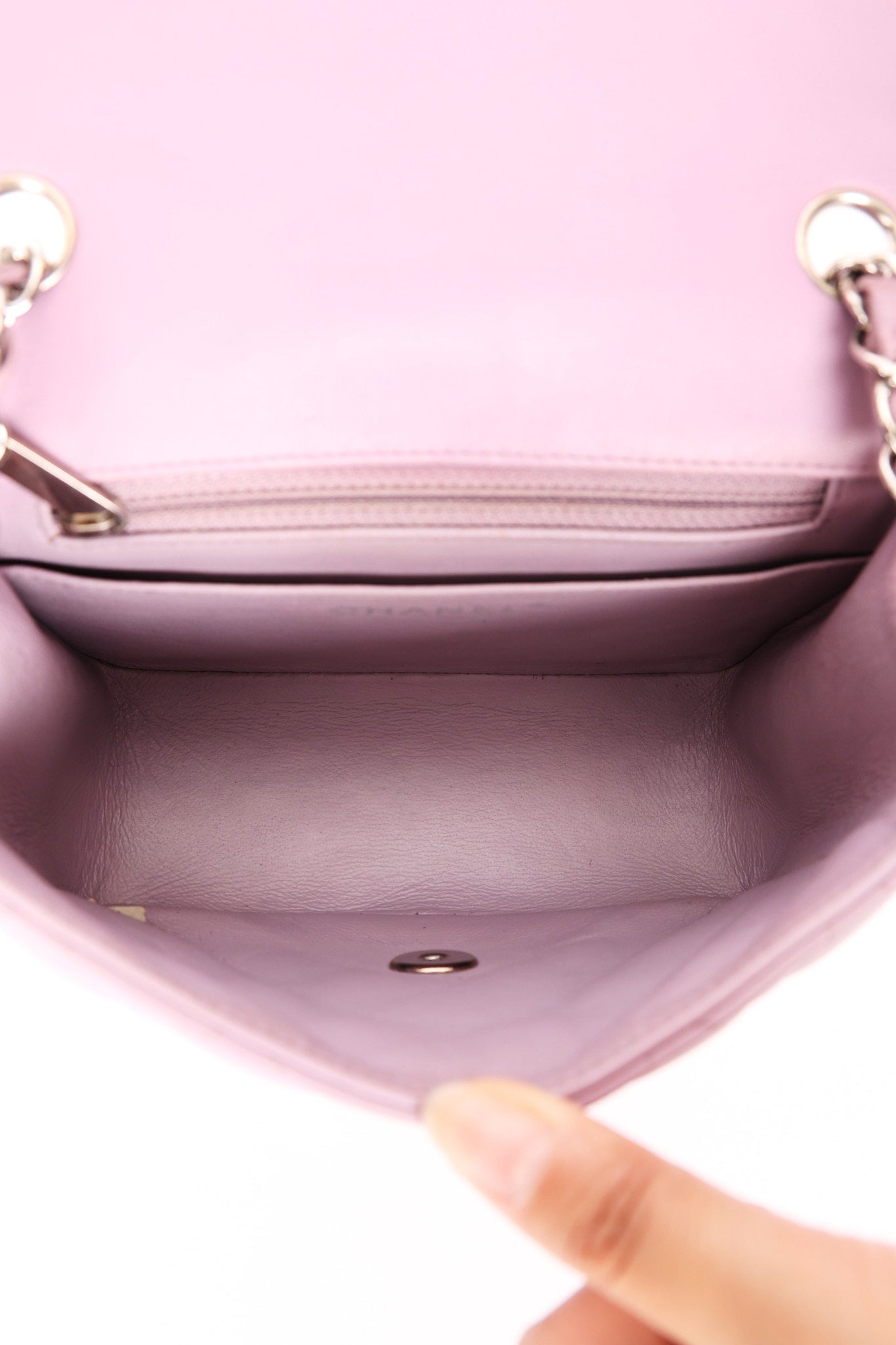 Chanel Mini Square Flap Purple Lambskin SHW