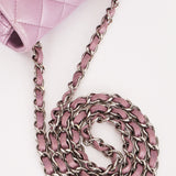 Chanel Mini Square Flap Purple Lambskin SHW